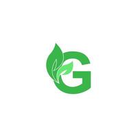 lettre g logo feuille icône design concept vecteur