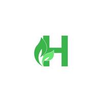 lettre h logo feuille icône design concept vecteur