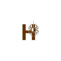 lettre h avec modèle de conception de logo icône araignée vecteur