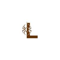 lettre l avec modèle de conception de logo icône araignée vecteur