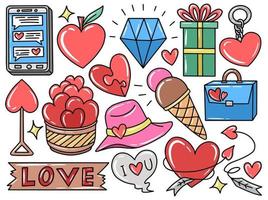 doodle collection d'art clip saint valentin vecteur