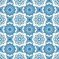 design vintage bleu à fleurs vecteur
