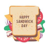 sandwich. illustration vectorielle en style cartoon plat. vecteur