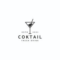 cocktail boisson fraîche logo icône signe symbole conception vecteur