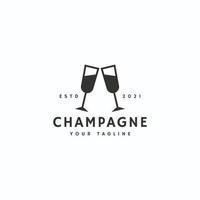 champagne logo icône signe symbole design vecteur