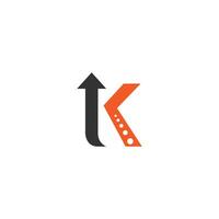 lettre k logo avec vecteur de conception icône flèche