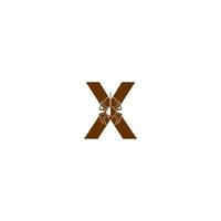 lettre x avec modèle de conception de logo icône araignée vecteur