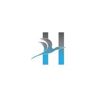 lettre h logo avec conception d'icône d'oiseau pélican vecteur