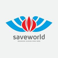 sauver le monde - logo de charité vecteur