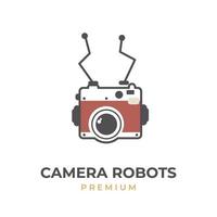 logo robot caméra rouge vintage