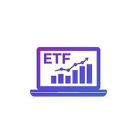 icône etf avec graphique, fonds négociés en bourse vecteur