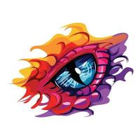 illustration colorée et élégante d'oeil de dragon vecteur