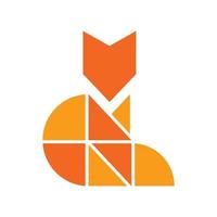 icône du logo vectoriel renard orange avec un style simple