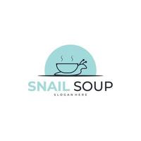 inspiration de conception de logo de soupe d'escargot. modèle de logo de restaurant minimaliste. illustration vectorielle vecteur