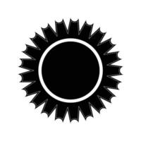 illustration vectorielle isolée de silhouette d'insigne de prix noir et blanc. vecteur