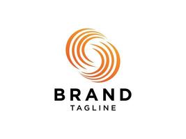 logo abstrait de la lettre initiale s. style infini d'onde circulaire orange isolé sur fond blanc. utilisable pour les logos d'entreprise et de marque. élément de modèle de conception de logo vectoriel plat.