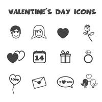icônes de la Saint-Valentin vecteur