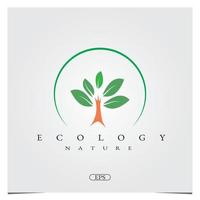 feuille écologie nature logo premium modèle élégant vecteur eps 10