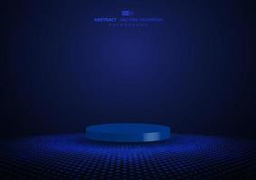 spectacle de scène de podium futuriste bleu abstrait sur fond de décoration de demi-teinte géométrique de cercle. décoratif pour le boîtier du produit à l'avenir. vecteur d'illustration
