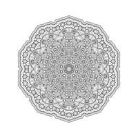 belle conception de mandala d'art en ligne vecteur