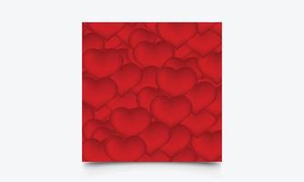 modèle de publication de médias sociaux vierge 3d rouge saint valentin amour ou bannière web carrée vecteur