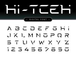 Hi - Tech Alphabet Lettres et chiffres vecteur