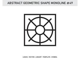 vecteur gratuit de conception de carreaux de forme monoline géométrique vecteur décoratif abstrait