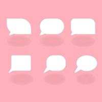 icône de message avec 6 variantes, fond rose vecteur