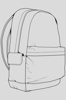 croquis d'un sac à dos. sac à dos isolé sur fond blanc. illustration vectorielle d'un style de croquis. vecteur