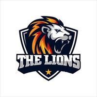 logo de jeu de tête de lion pour illustration vectorielle de mascotte esport et sport vecteur