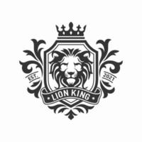 inspiration de conception de logo roi lion royal doré de luxe vecteur