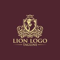 modèle de vecteur de conception de logo de lion de luxe