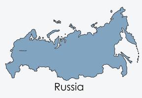 carte de la russie dessin à main levée sur fond blanc. vecteur