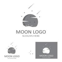 logo pleine lune et demi-lune, utilisant la conception de concept d'icône de vecteur de logo et l'illustration de symbole