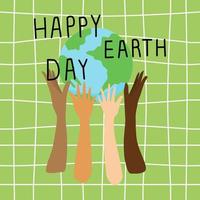 le monde est beau avec nos mains. Jour de la Terre. sauver le monde. vecteur dessiné à la main. illustration pour la décoration.