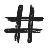 coup de pinceau dessiné à la main art sale hashtag symbole icône signe vecteur