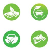 voiture écologique et technologie de voiture verte électrique, modèle de conception de vecteur de logo d'icône.