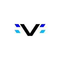 lettre v pixel création de logo tech abstrait moderne vecteur