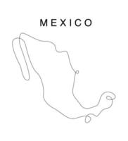 carte du mexique d'art en ligne. carte de l'amérique du nord en ligne continue. illustration vectorielle. une seule ligne vecteur