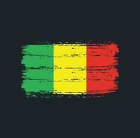 coups de pinceau du drapeau du mali. drapeau national vecteur
