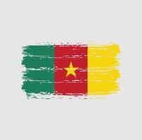 coups de pinceau du drapeau camerounais. drapeau national vecteur