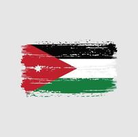 coups de pinceau du drapeau jordanien. drapeau national vecteur