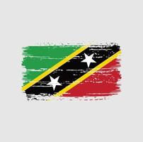 coups de pinceau du drapeau de saint-kitts-et-nevis. drapeau national vecteur