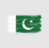 coups de pinceau du drapeau pakistanais. drapeau national vecteur