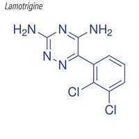 formule squelettique vectorielle de la lamotrigine. vecteur