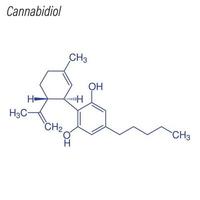 formule squelettique vectorielle du cannabidiol. vecteur