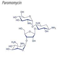 formule squelettique vectorielle de la paromomycine. vecteur