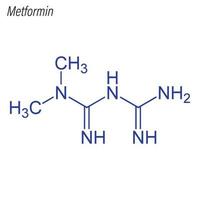 formule squelettique vectorielle de la metformine. vecteur