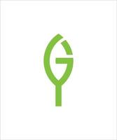 g logo de feuille vecteur