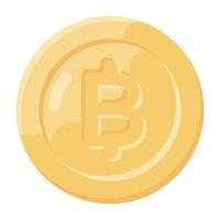 icône bitcoin au design plat, vecteur de monnaie numérique